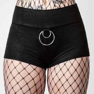 Killstar Melvina Hotpants 🖤 Black Goth Festival O-Ring Shorts NWT